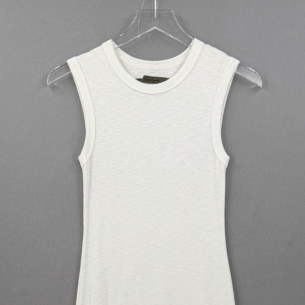 ENZA COSTA Textured Knit Sleeveless Maxi Dress Womens Small Off White Crew neck - Picture 8 of 16
